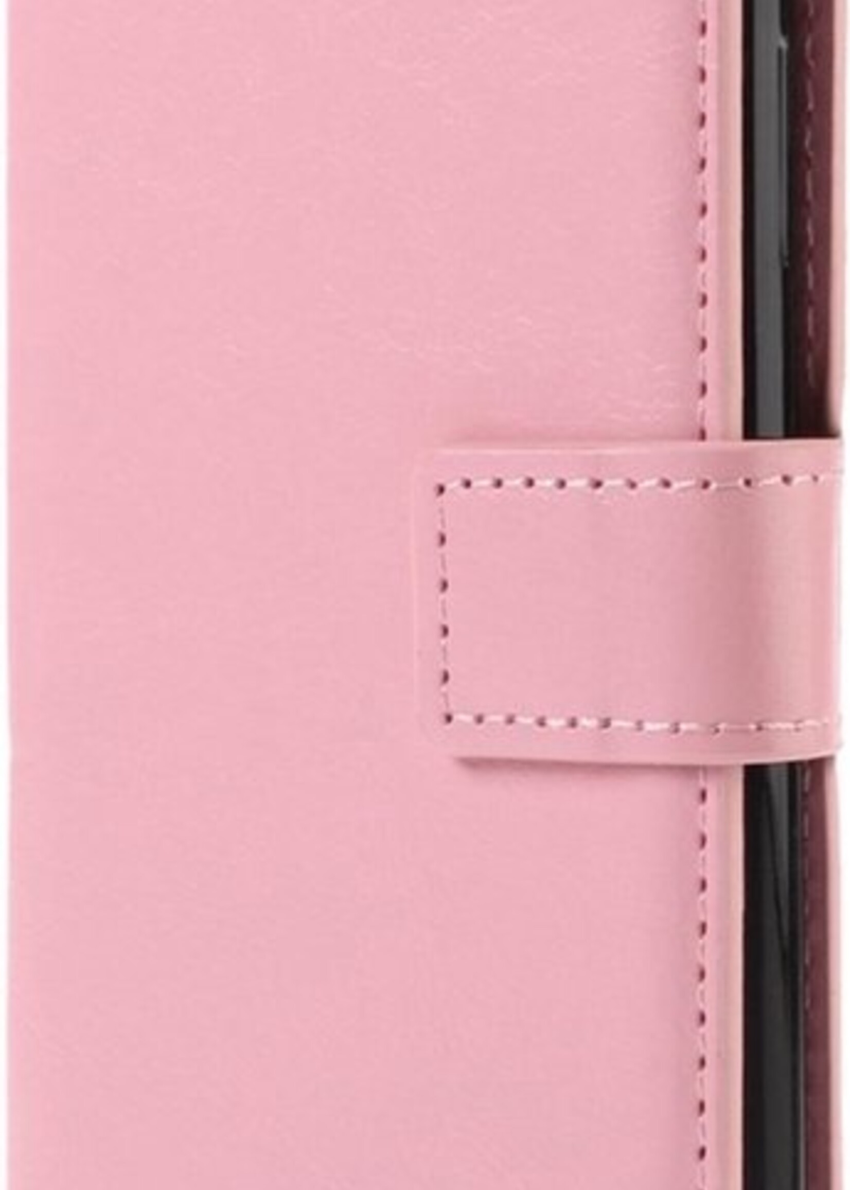 BTH Hoesje Geschikt voor Samsung S10 Hoesje Book Case Hoes Portemonnee Cover Walletcase Met 2x Screenprotector - Hoes Geschikt voor Samsung Galaxy S10 Hoes Bookcase Hoesje - Lichtroze