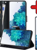 BTH BTH Samsung Galaxy S20FE Hoesje Bookcase Zwart Met Screenprotector