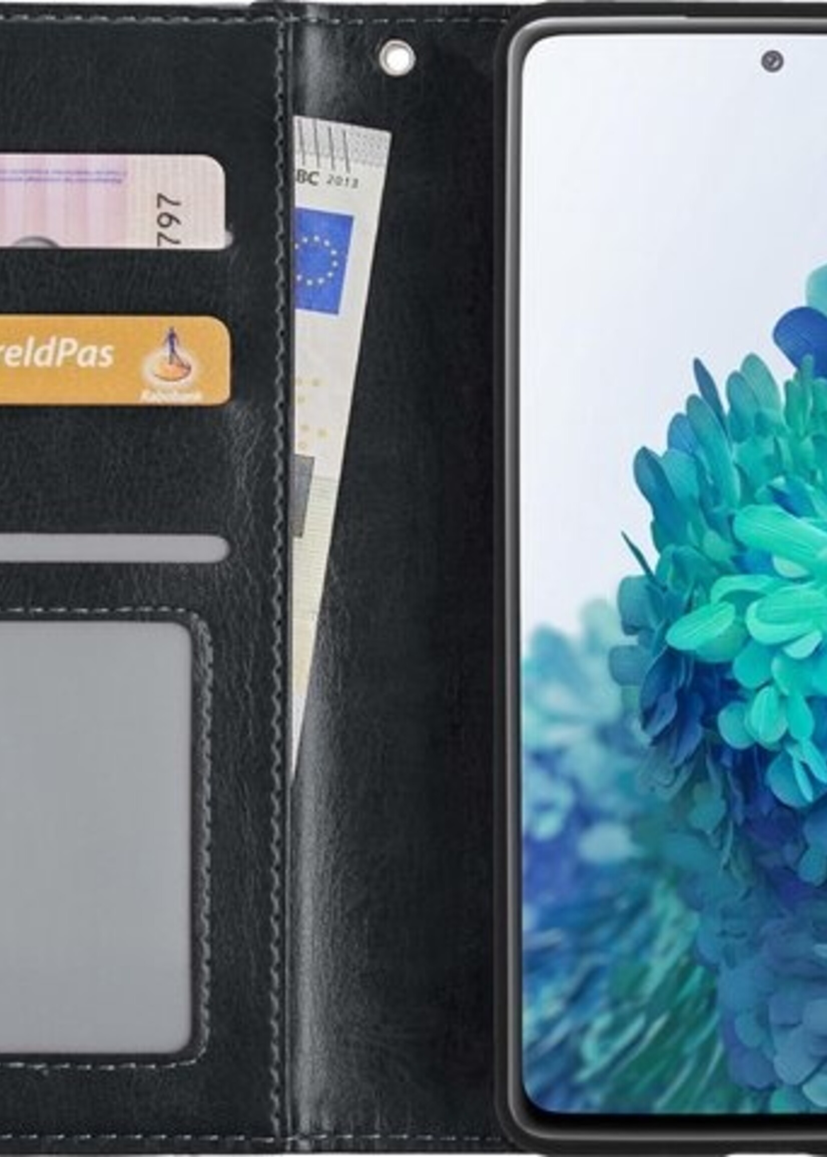 BTH Hoesje Geschikt voor Samsung S20 FE Hoesje Book Case Hoes Portemonnee Cover Walletcase Met Screenprotector - Hoes Geschikt voor Samsung Galaxy S20 FE Hoes Bookcase Hoesje - Zwart