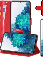 BTH BTH Samsung Galaxy S20FE Hoesje Bookcase Rood Met Screenprotector