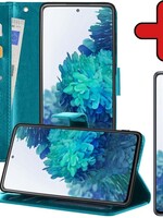 BTH BTH Samsung Galaxy S20FE Hoesje Bookcase Turquoise Met Screenprotector