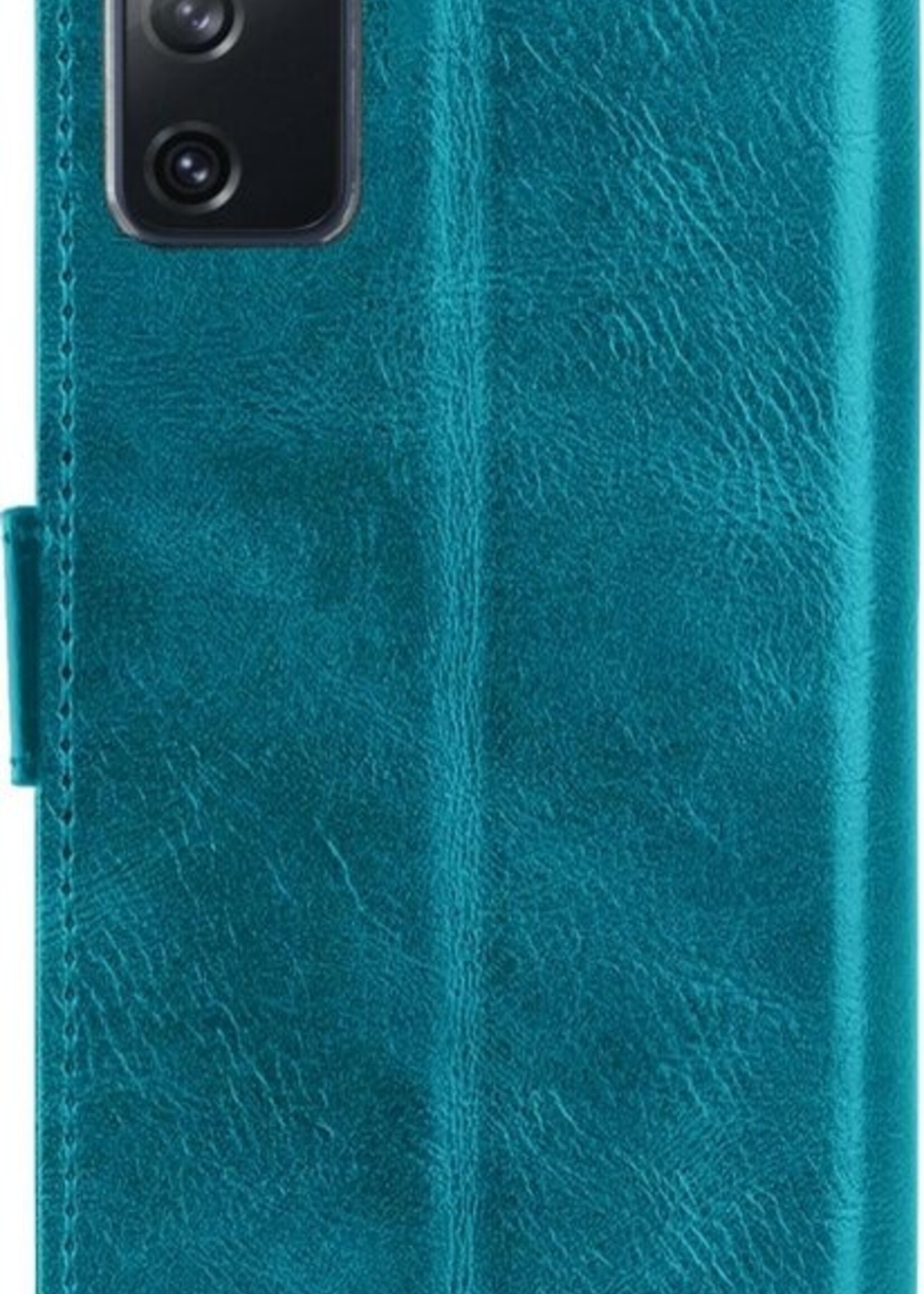 BTH Hoesje Geschikt voor Samsung S20 FE Hoesje Book Case Hoes Portemonnee Cover Walletcase Met Screenprotector - Hoes Geschikt voor Samsung Galaxy S20 FE Hoes Bookcase Hoesje - Turquoise