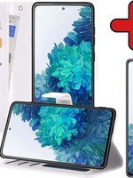 BTH BTH Samsung Galaxy S20FE Hoesje Bookcase Wit Met Screenprotector