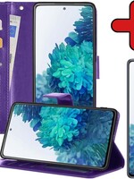 BTH BTH Samsung Galaxy S20FE Hoesje Bookcase Paars Met Screenprotector
