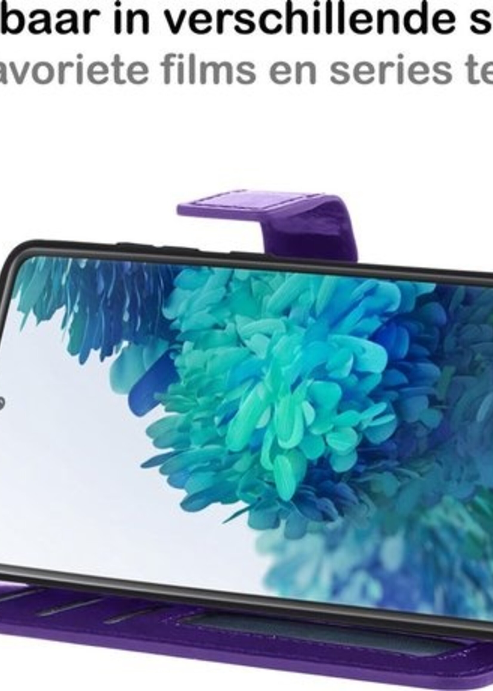 BTH Hoesje Geschikt voor Samsung S20 FE Hoesje Book Case Hoes Portemonnee Cover Walletcase Met Screenprotector - Hoes Geschikt voor Samsung Galaxy S20 FE Hoes Bookcase Hoesje - Paars