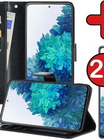 BTH BTH Samsung Galaxy S20FE Hoesje Bookcase Zwart Met 2x Screenprotector