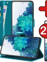 BTH BTH Samsung Galaxy S20FE Hoesje Bookcase Turquoise Met 2x Screenprotector