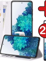 BTH BTH Samsung Galaxy S20FE Hoesje Bookcase Wit Met 2x Screenprotector