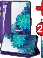 BTH BTH Samsung Galaxy S20FE Hoesje Bookcase Paars Met 2x Screenprotector