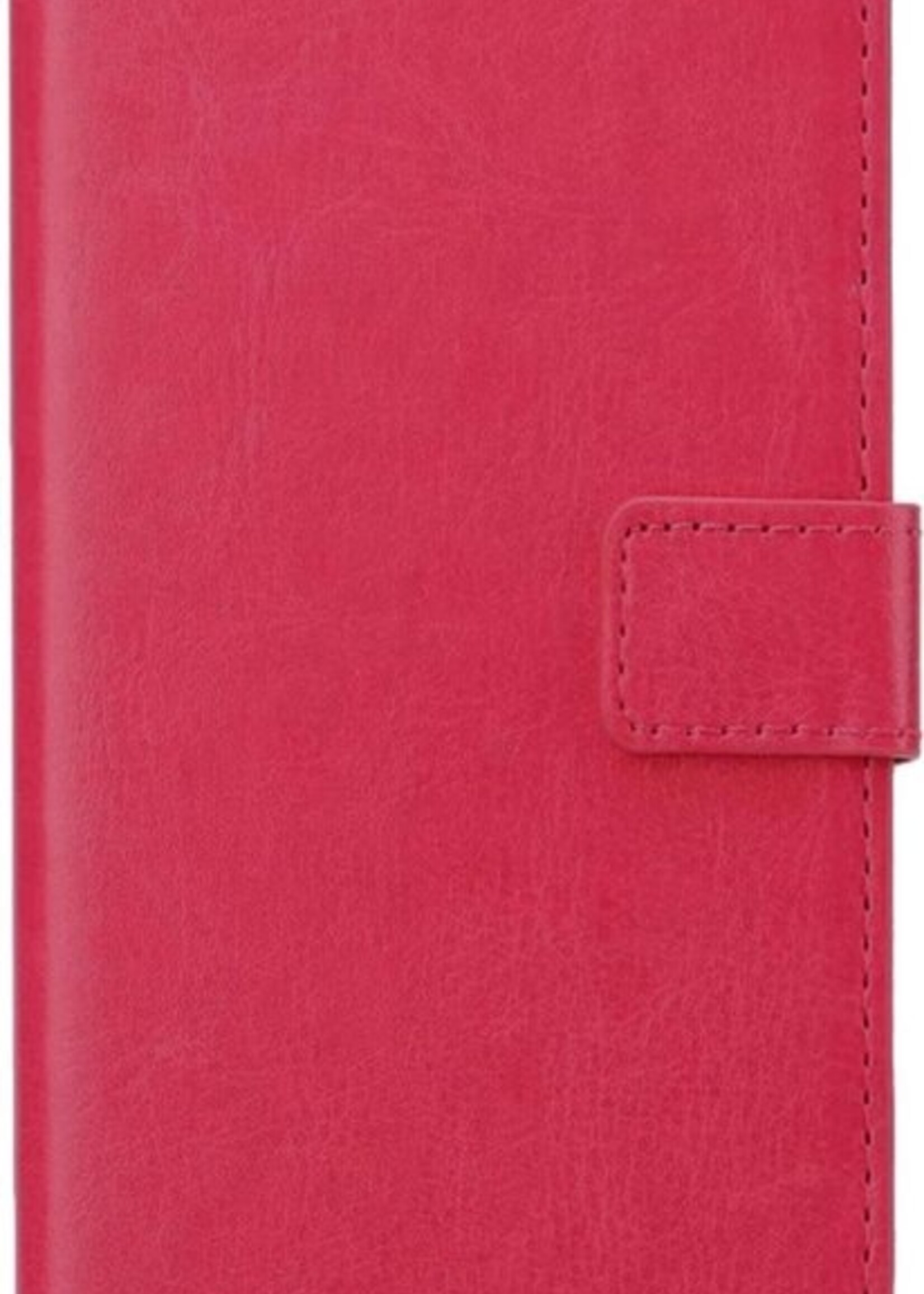 BTH Hoesje Geschikt voor Samsung S21 Plus Hoesje Book Case Hoes Portemonnee Cover Walletcase Met 2x Screenprotector - Hoes Geschikt voor Samsung Galaxy S21 Plus Hoes Bookcase Hoesje - Donkerroze