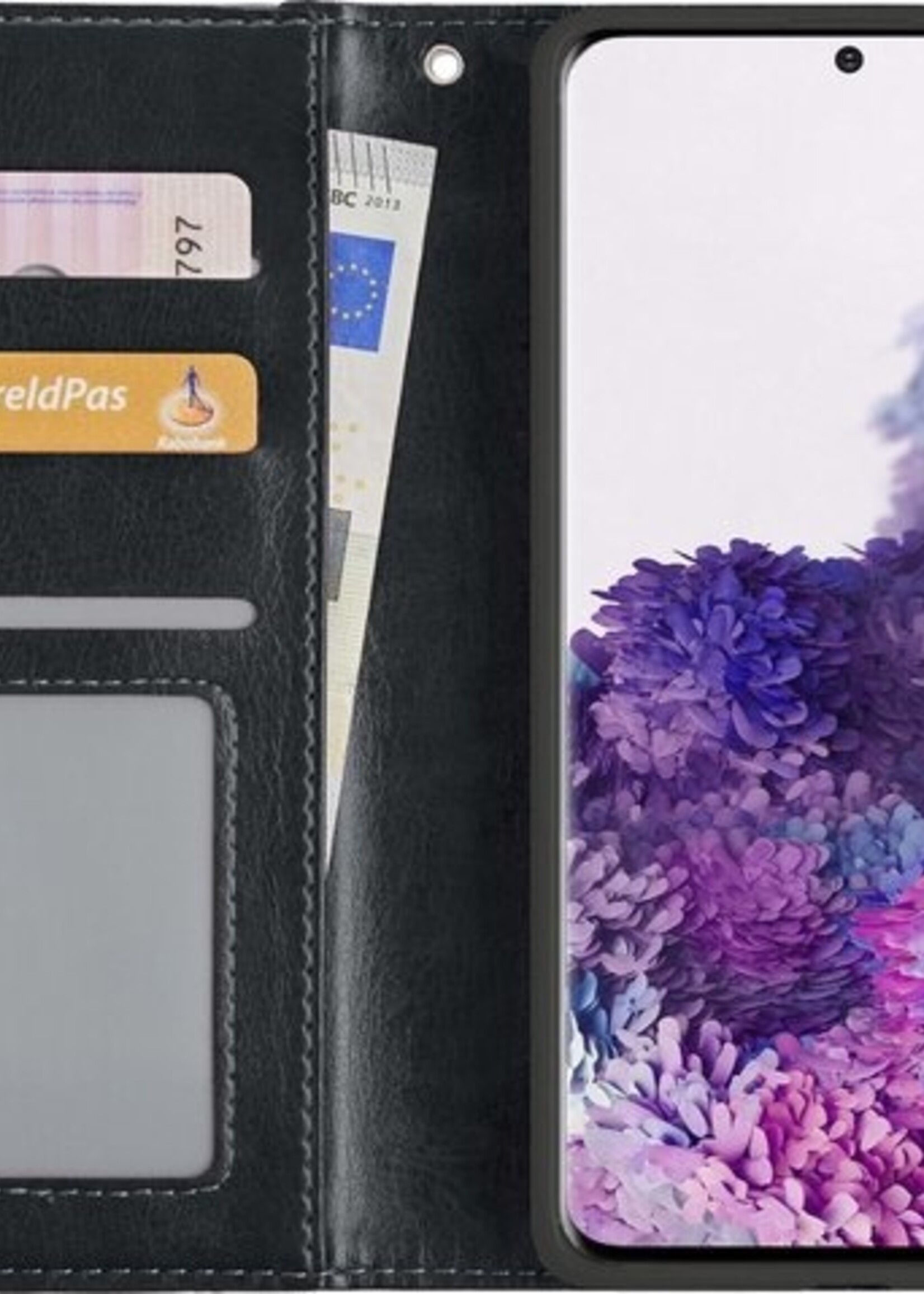 BTH Hoesje Geschikt voor Samsung S20 Hoesje Book Case Hoes Portemonnee Cover Walletcase Met Screenprotector - Hoes Geschikt voor Samsung Galaxy S20 Hoes Bookcase Hoesje - Zwart