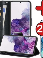 BTH BTH Samsung Galaxy S20 Hoesje Bookcase Zwart Met 2x Screenprotector