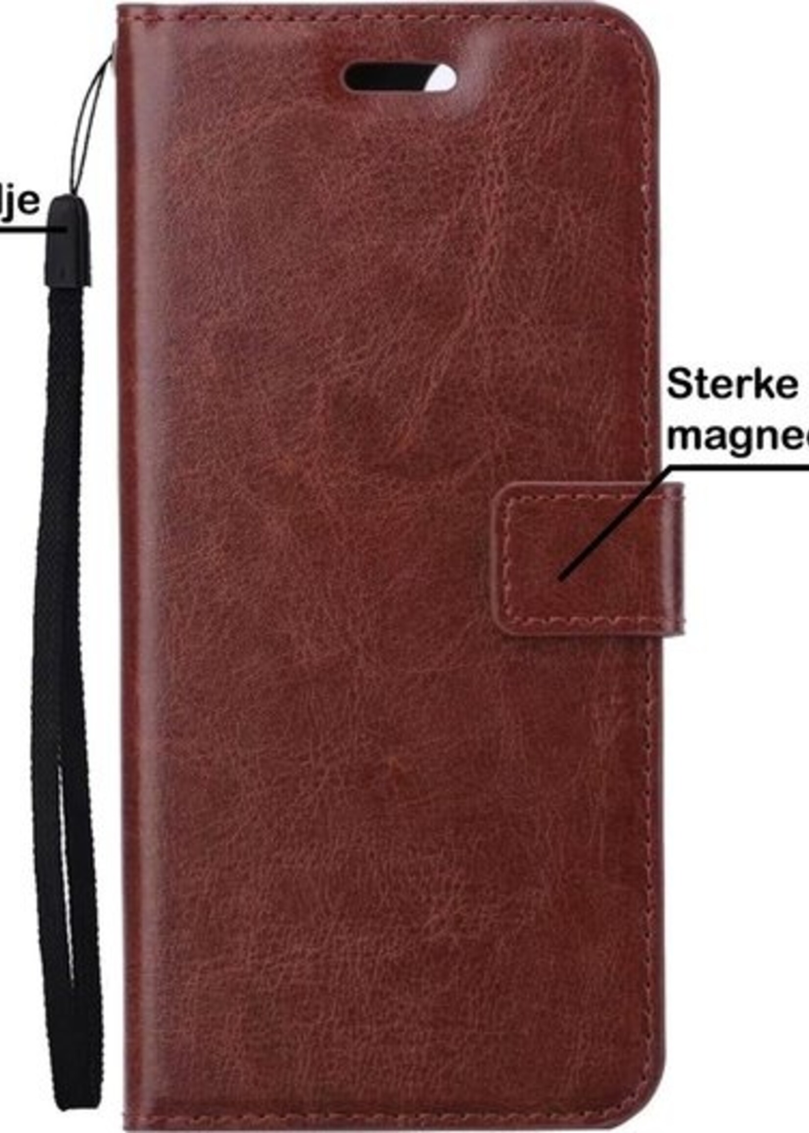 BTH Hoesje Geschikt voor Samsung S20 Plus Hoesje Book Case Hoes Portemonnee Cover Walletcase Met Screenprotector - Hoes Geschikt voor Samsung Galaxy S20 Plus Hoes Bookcase Hoesje - Bruin
