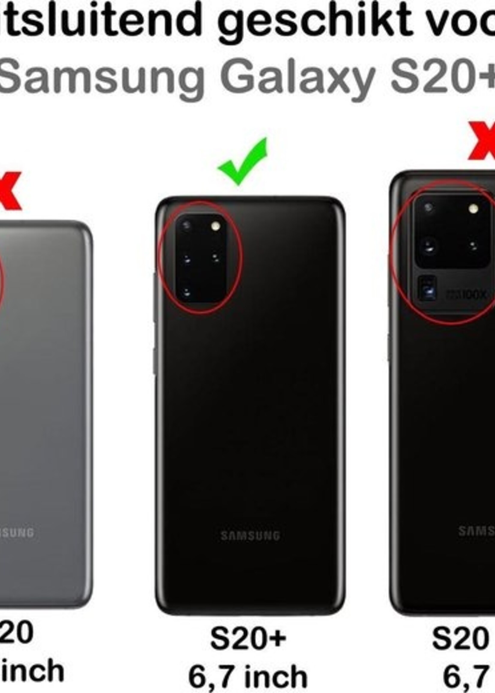 BTH Hoesje Geschikt voor Samsung S20 Plus Hoesje Book Case Hoes Portemonnee Cover Walletcase Met Screenprotector - Hoes Geschikt voor Samsung Galaxy S20 Plus Hoes Bookcase Hoesje - Bruin