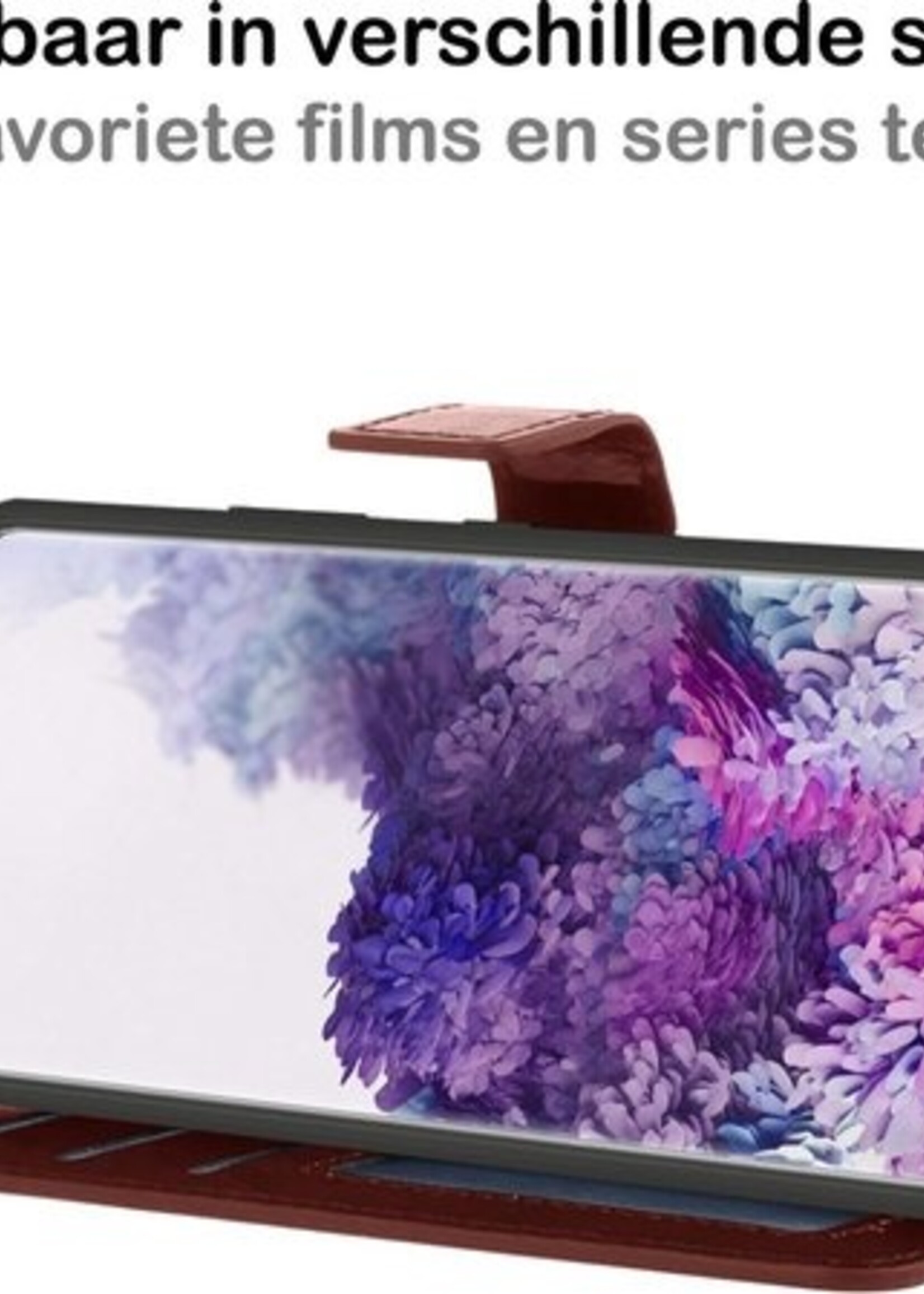BTH Hoesje Geschikt voor Samsung S20 Plus Hoesje Book Case Hoes Portemonnee Cover Walletcase Met Screenprotector - Hoes Geschikt voor Samsung Galaxy S20 Plus Hoes Bookcase Hoesje - Bruin