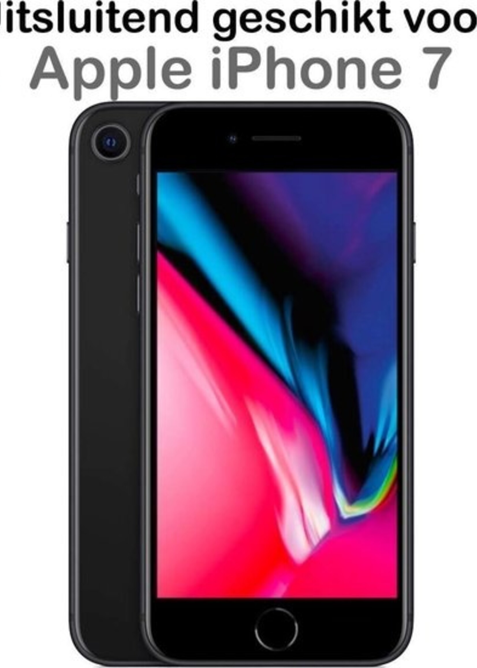 BTH Hoesje Geschikt voor iPhone 7 Hoesje Met Pasjeshouder Siliconen Case Met Kaarthouder - Hoes Geschikt voor iPhone 7 Hoesje Shock Proof Case - Transparant