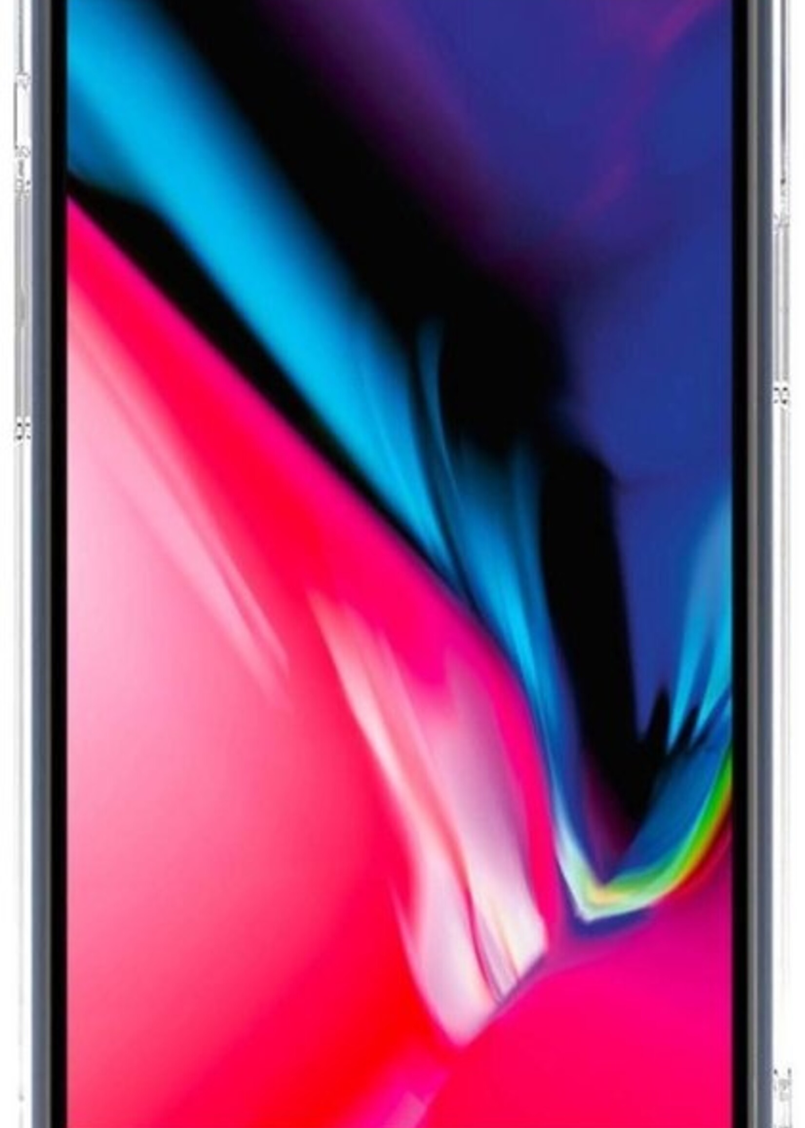 BTH Hoesje Geschikt voor iPhone 8 Hoesje Met Pasjeshouder Siliconen Case Met Kaarthouder Met Screenprotector - Hoes Geschikt voor iPhone 8 Hoesje Shock Proof Case - Transparant