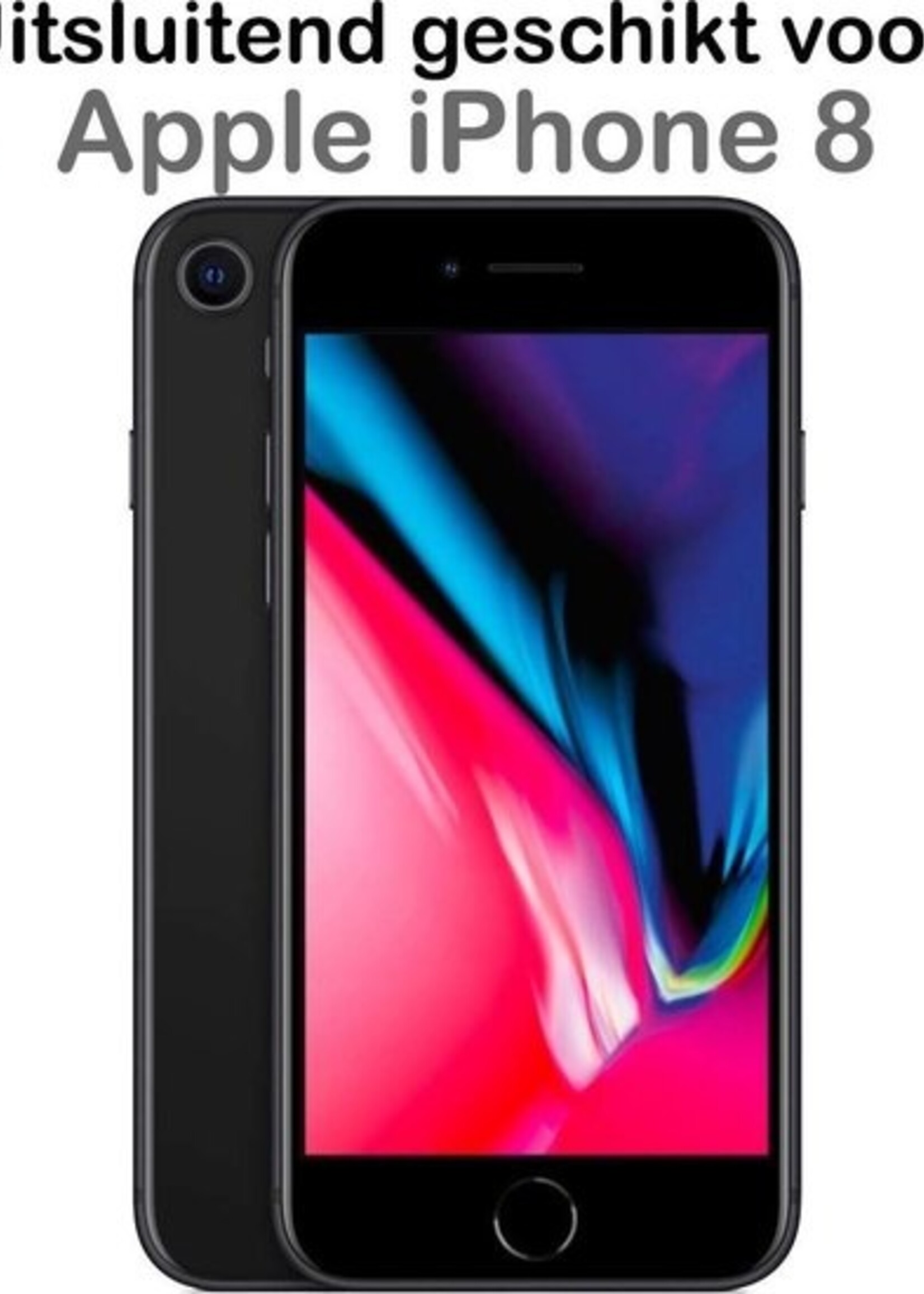 BTH Hoesje Geschikt voor iPhone 8 Hoesje Met Pasjeshouder Siliconen Case Met Kaarthouder Met Screenprotector - Hoes Geschikt voor iPhone 8 Hoesje Shock Proof Case - Transparant