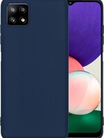 BTH BTH Samsung Galaxy A22 5G hoesje siliconen - Donkerblauw