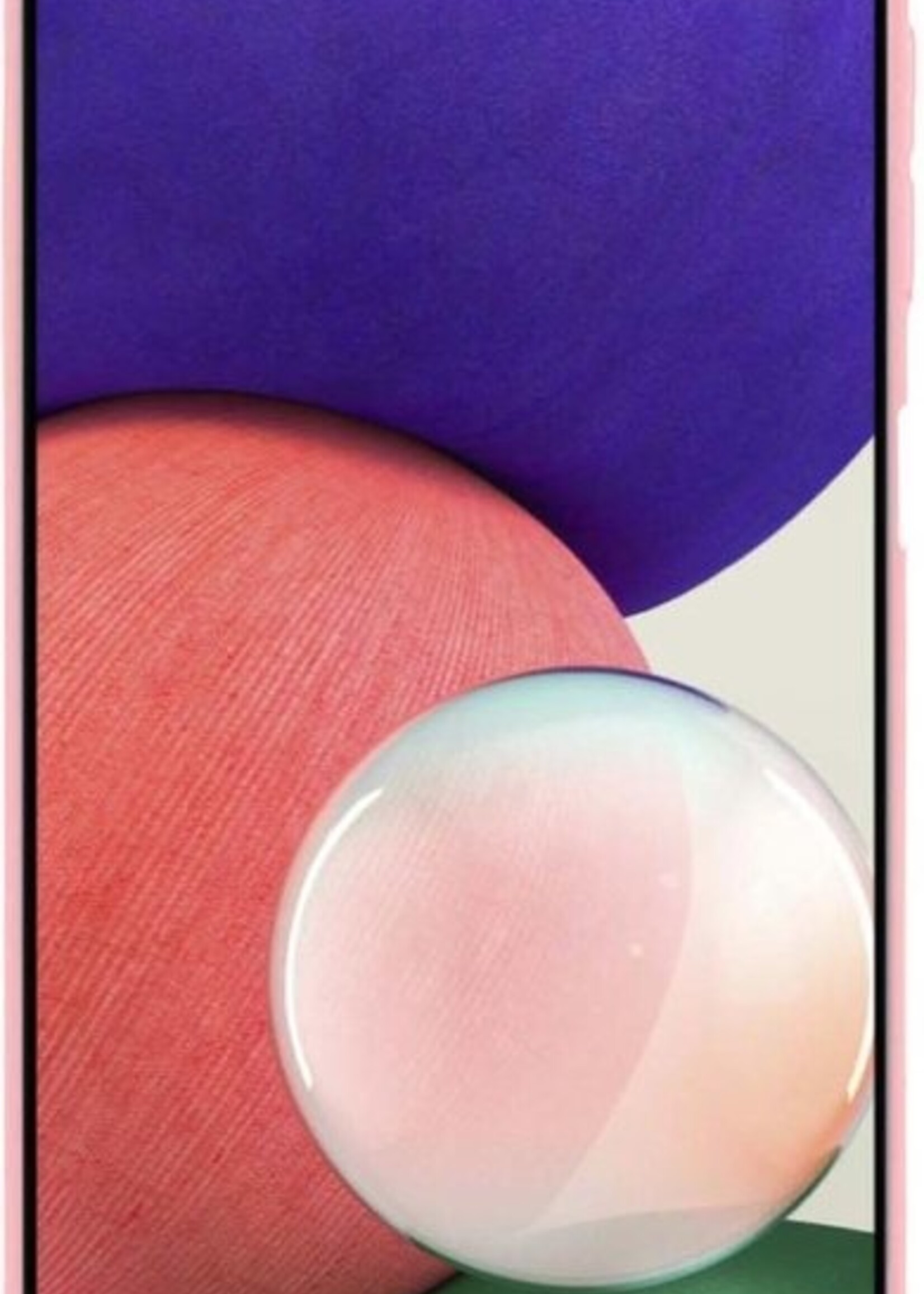 BTH Hoesje Geschikt voor Samsung A22 5G Hoesje Siliconen Case Hoes - Hoes Geschikt voor Samsung Galaxy A22 5G Hoes Cover Case - Roze