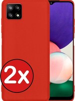 BTH BTH 2 PACK - Samsung Galaxy A22 5G hoesje siliconen - Rood