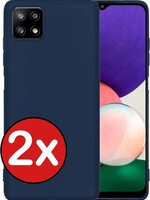 BTH BTH 2 PACK - Samsung Galaxy A22 5G hoesje siliconen - Donkerblauw
