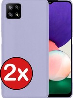 BTH BTH 2 PACK - Samsung Galaxy A22 5G hoesje siliconen - Lila