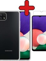 BTH BTH Samsung Galaxy A22 5G hoesje siliconen transparant met screenprotector