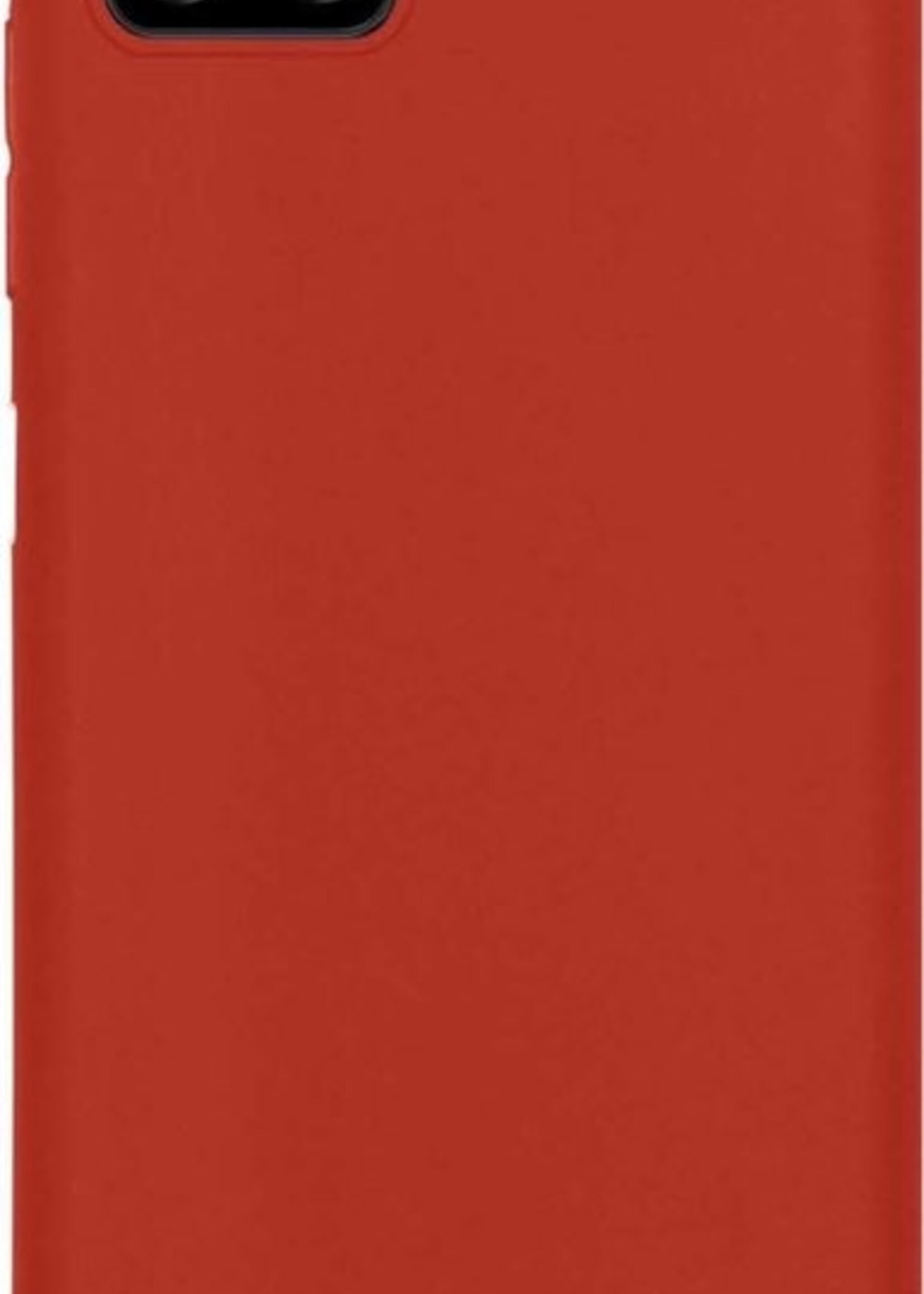 BTH Hoesje Geschikt voor Samsung A22 5G Hoesje Siliconen Case Hoes Met 2x Screenprotector - Hoes Geschikt voor Samsung Galaxy A22 5G Hoes Cover Case - Rood