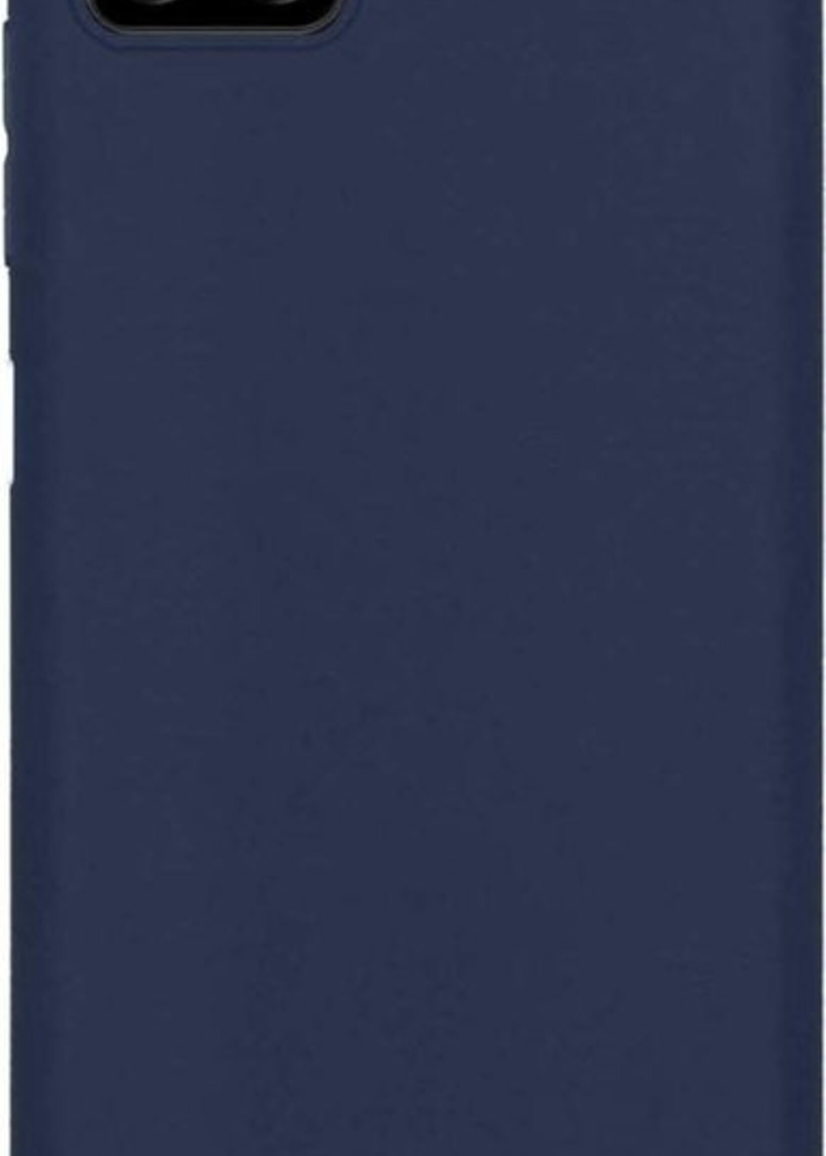 BTH Hoesje Geschikt voor Samsung A22 5G Hoesje Siliconen Case Hoes Met 2x Screenprotector - Hoes Geschikt voor Samsung Galaxy A22 5G Hoes Cover Case - Donkerblauw