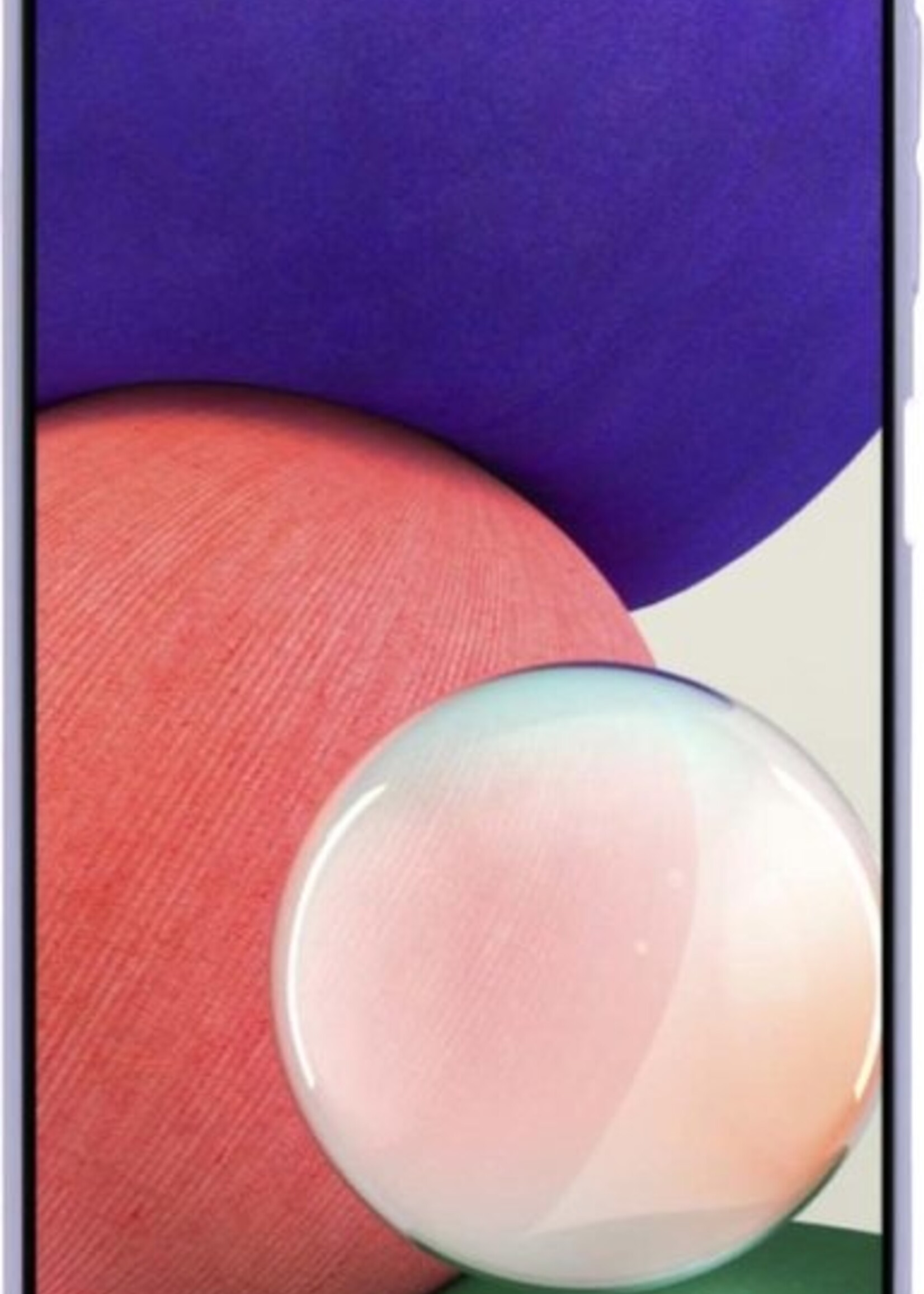 BTH Hoesje Geschikt voor Samsung A22 5G Hoesje Siliconen Case Hoes Met 2x Screenprotector - Hoes Geschikt voor Samsung Galaxy A22 5G Hoes Cover Case - Lila