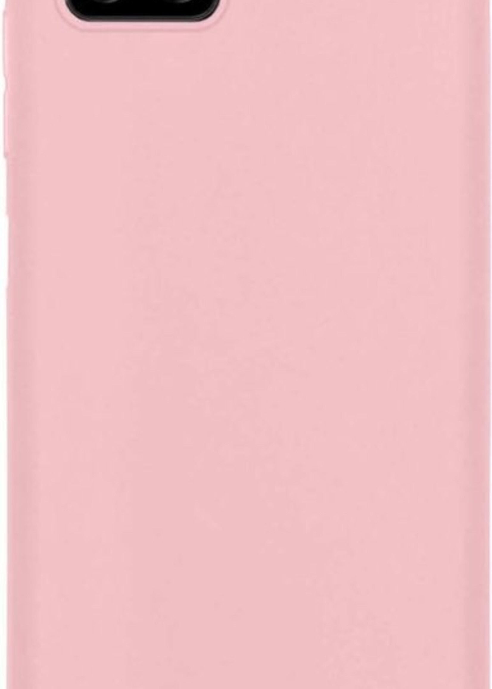 BTH Hoesje Geschikt voor Samsung A22 5G Hoesje Siliconen Case Hoes Met 2x Screenprotector - Hoes Geschikt voor Samsung Galaxy A22 5G Hoes Cover Case - Lichtroze