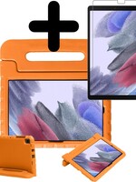 BTH BTH Samsung Galaxy Tab A7 Lite Kinderhoes - Met Screenprotector - Oranje