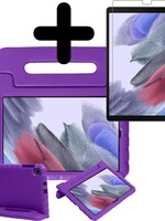 BTH BTH Samsung Galaxy Tab A7 Lite Kinderhoes - Met Screenprotector - Paars