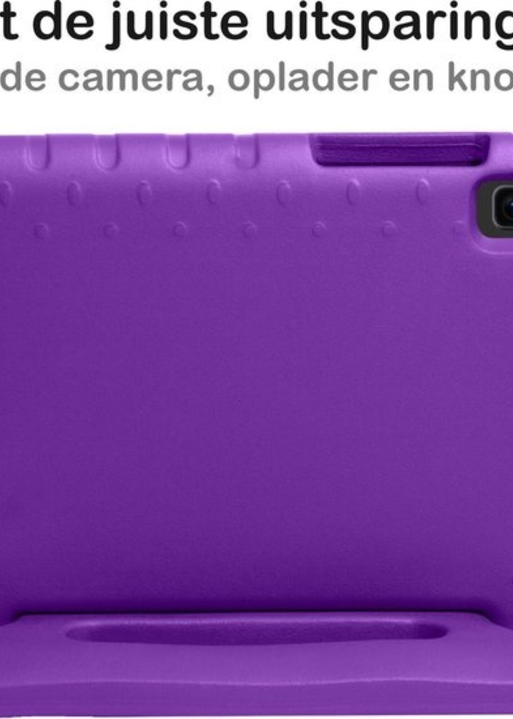 BTH Kinderhoes Geschikt voor Samsung Galaxy Tab A7 Lite Hoes Kinder Hoesje Kids Case Cover Kidsproof Met Screenprotector - Hoesje Geschikt voor Samsung Tab A7 Lite Hoesje Kinder Hoes - Paars