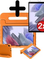 BTH BTH Samsung Galaxy Tab A7 Lite Kinderhoes - Met 2x Screenprotector - Oranje