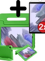BTH BTH Samsung Galaxy Tab A7 Lite Kinderhoes - Met 2x Screenprotector - Groen