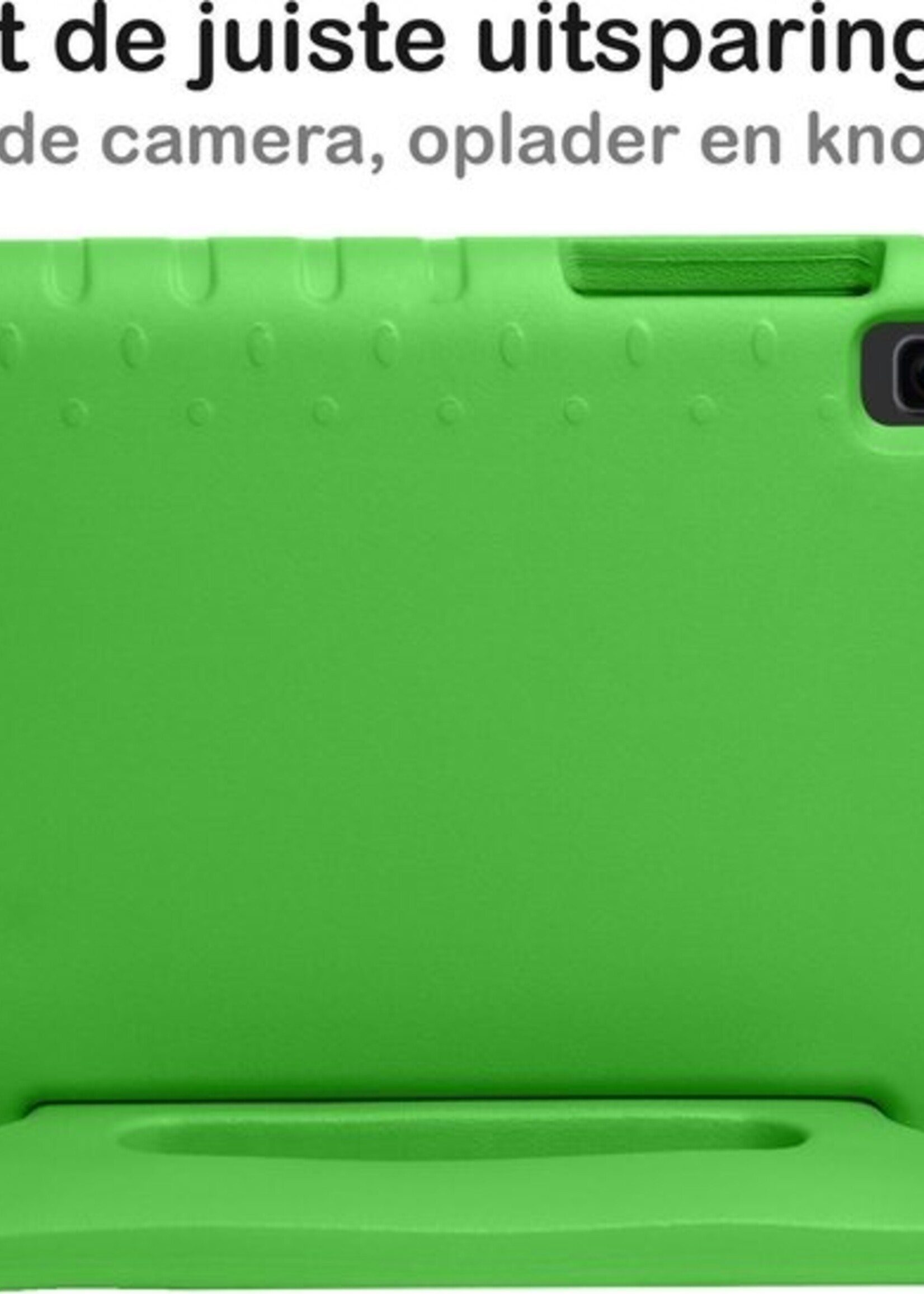 BTH Kinderhoes Geschikt voor Samsung Galaxy Tab A7 Lite Hoes Kinder Hoesje Kids Case Cover Kidsproof Met 2x Screenprotector - Hoesje Geschikt voor Samsung Tab A7 Lite Hoesje Kinder Hoes - Groen