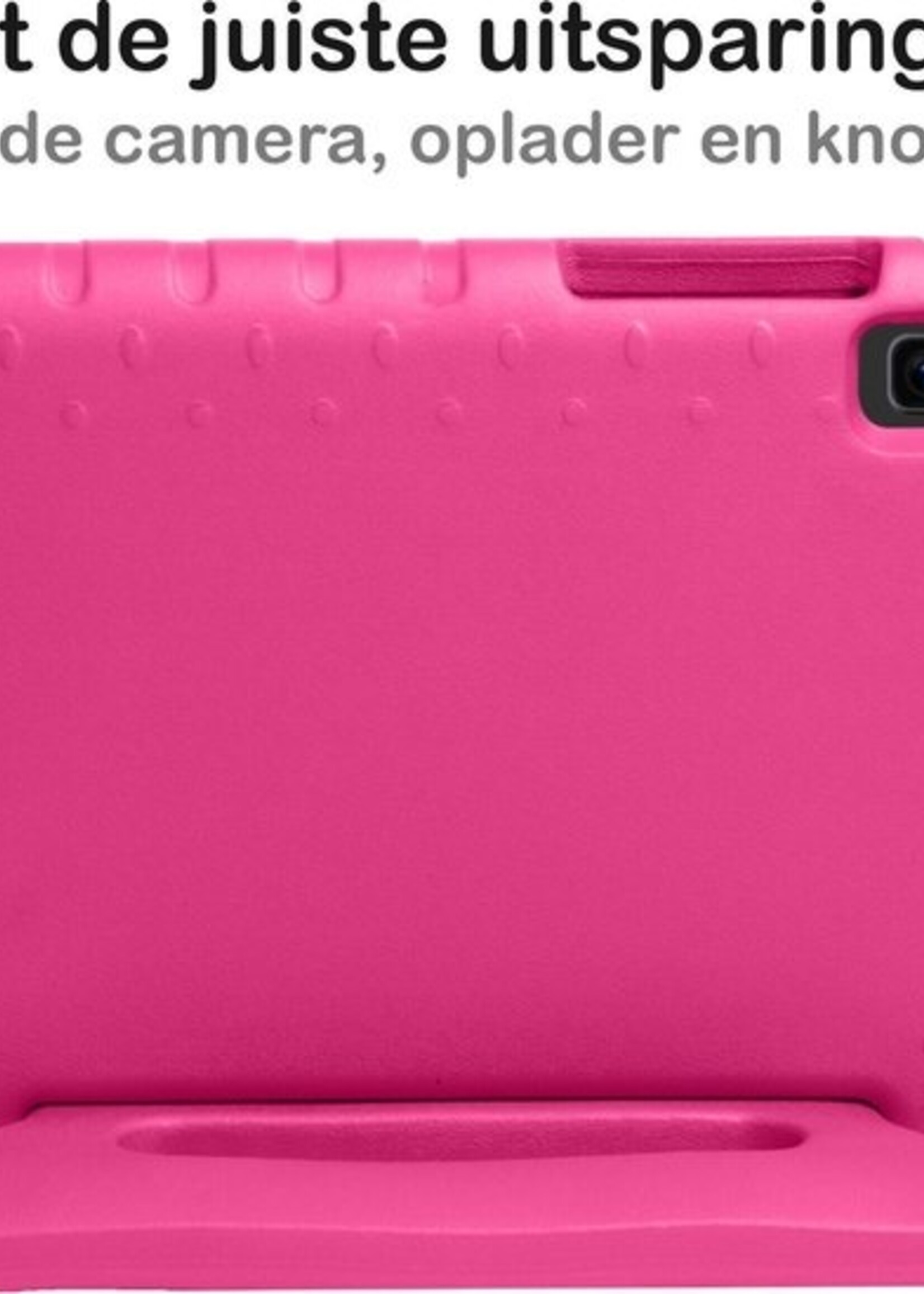 BTH Kinderhoes Geschikt voor Samsung Galaxy Tab A7 Lite Hoes Kinder Hoesje Kids Case Cover Kidsproof Met 2x Screenprotector - Hoesje Geschikt voor Samsung Tab A7 Lite Hoesje Kinder Hoes - Roze