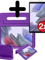 BTH BTH Samsung Galaxy Tab A7 Lite Kinderhoes - Met 2x Screenprotector - Paars