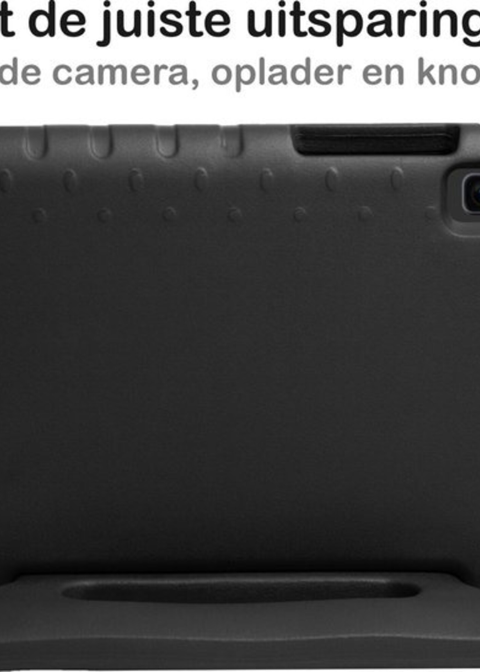 BTH Kinderhoes Geschikt voor Samsung Galaxy Tab A7 Lite Hoes Kinder Hoesje Kids Case Cover Kidsproof Met 2x Screenprotector - Hoesje Geschikt voor Samsung Tab A7 Lite Hoesje Kinder Hoes - Zwart