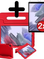BTH BTH Samsung Galaxy Tab A7 Lite Kinderhoes - Met 2x Screenprotector - Rood