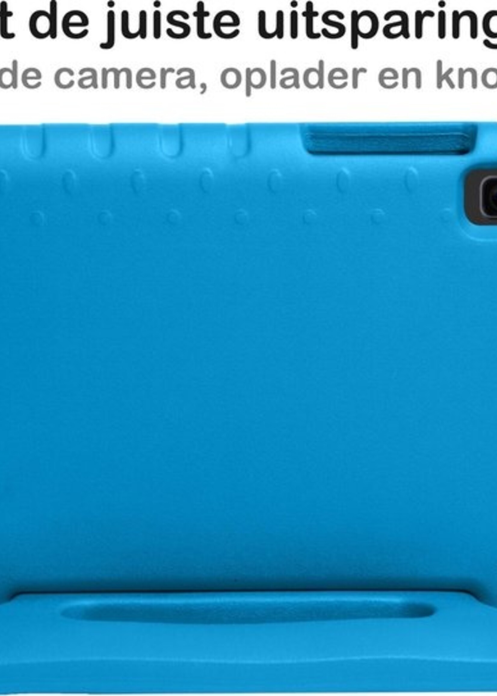 BTH Kinderhoes Geschikt voor Samsung Galaxy Tab A7 Lite Hoes Kinder Hoesje Kids Case Cover Kidsproof Met 2x Screenprotector - Hoesje Geschikt voor Samsung Tab A7 Lite Hoesje Kinder Hoes - Blauw