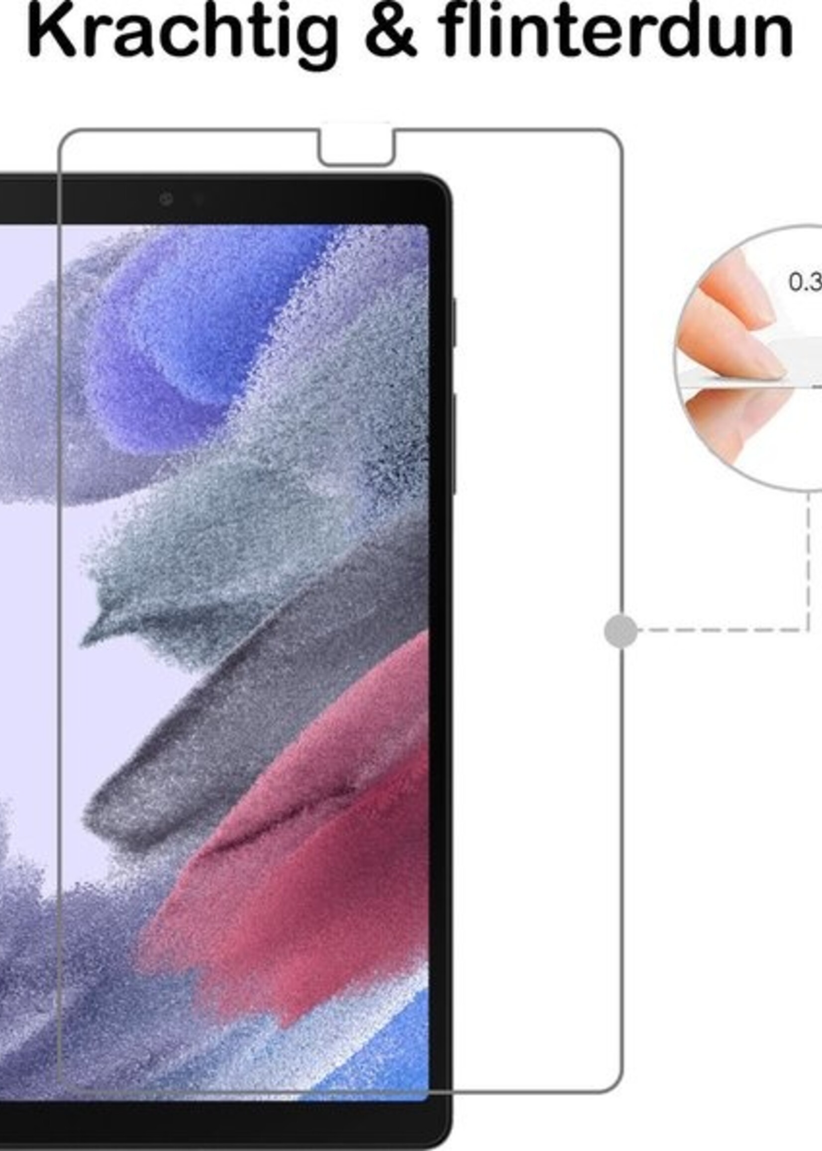 BTH Kinderhoes Geschikt voor Samsung Galaxy Tab A7 Lite Hoes Kinder Hoesje Kids Case Cover Kidsproof Met 2x Screenprotector - Hoesje Geschikt voor Samsung Tab A7 Lite Hoesje Kinder Hoes - Blauw