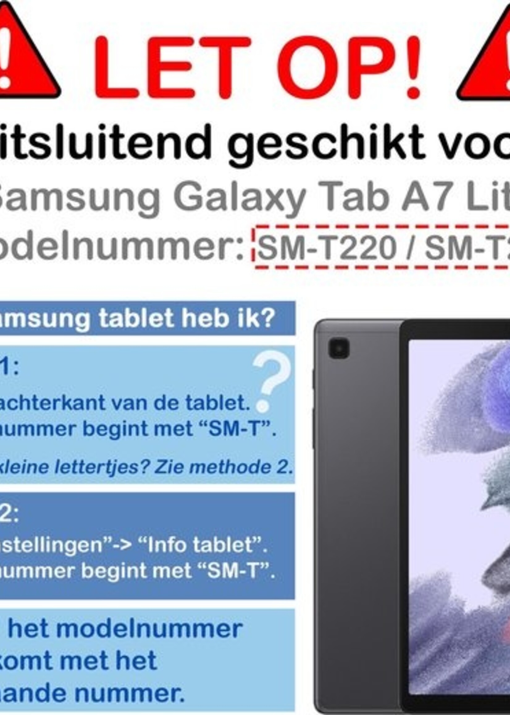 BTH Kinderhoes Geschikt voor Samsung Galaxy Tab A7 Lite Hoes Kinder Hoesje Kids Case Cover Kidsproof Met 2x Screenprotector - Hoesje Geschikt voor Samsung Tab A7 Lite Hoesje Kinder Hoes - Blauw