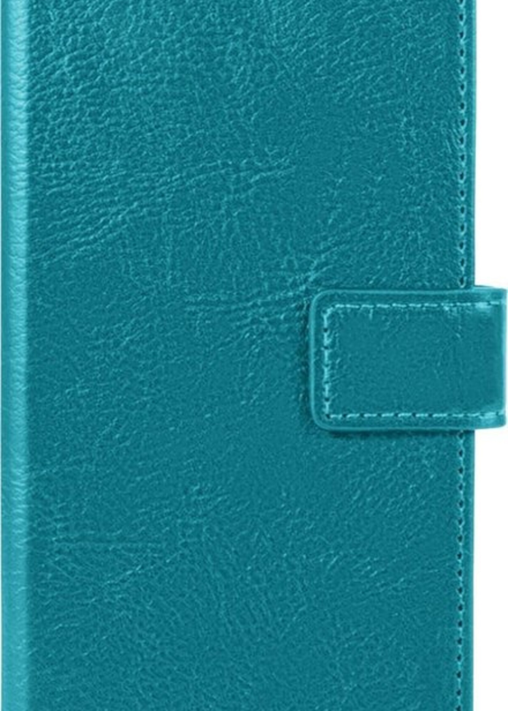 BTH Hoesje Geschikt voor Samsung A22 4G Hoesje Book Case Hoes Portemonnee Cover Walletcase Met Screenprotector - Hoes Geschikt voor Samsung Galaxy A22 4G Hoes Bookcase Hoesje - Turquoise