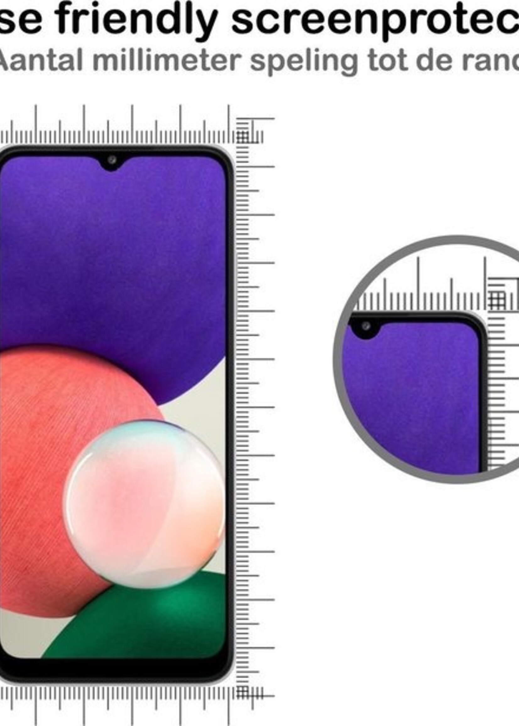 BTH Hoesje Geschikt voor Samsung A22 4G Hoesje Book Case Hoes Portemonnee Cover Walletcase Met Screenprotector - Hoes Geschikt voor Samsung Galaxy A22 4G Hoes Bookcase Hoesje - Wit