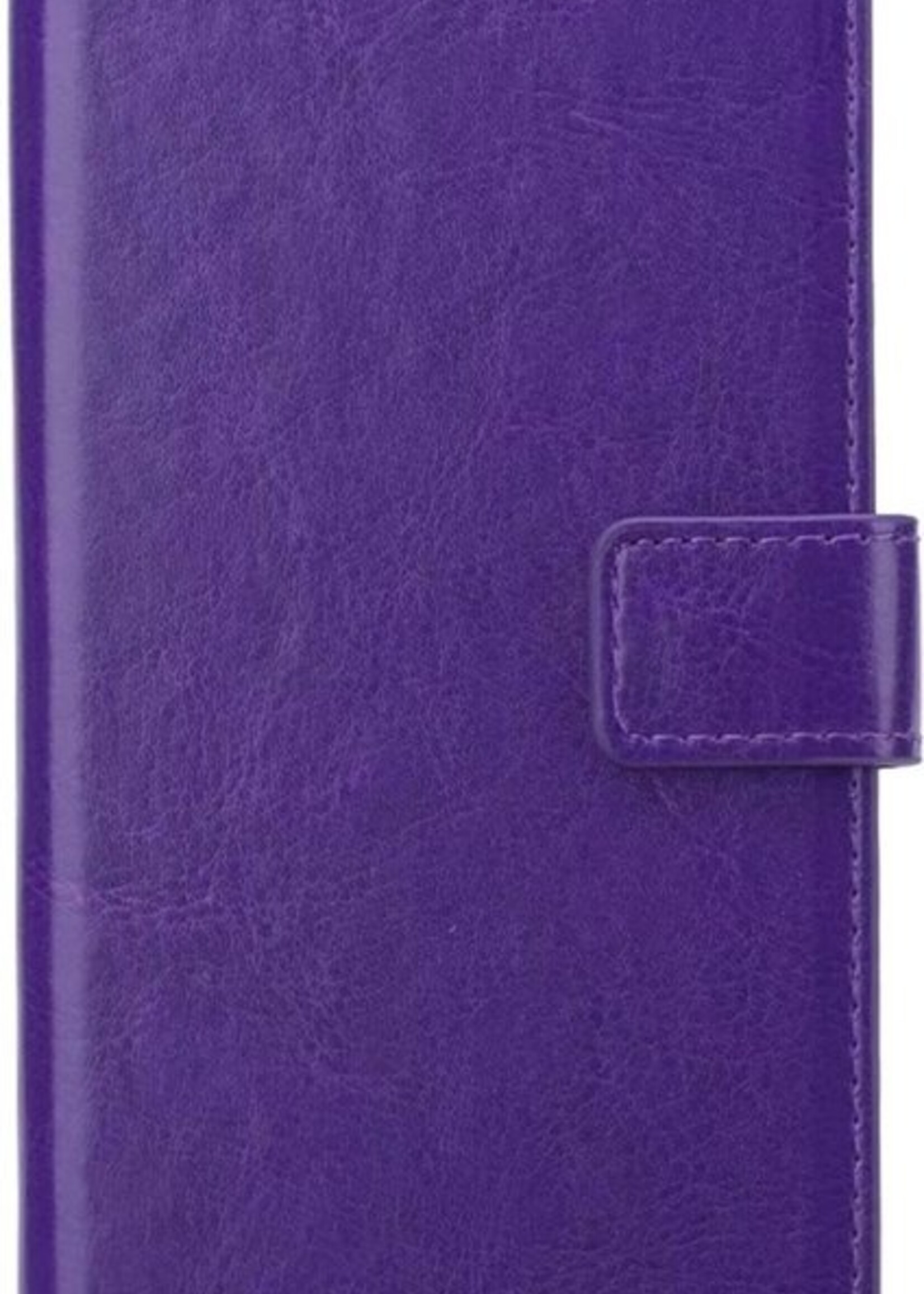 BTH Hoesje Geschikt voor Samsung A22 4G Hoesje Book Case Hoes Portemonnee Cover Walletcase Met 2x Screenprotector - Hoes Geschikt voor Samsung Galaxy A22 4G Hoes Bookcase Hoesje - Paars