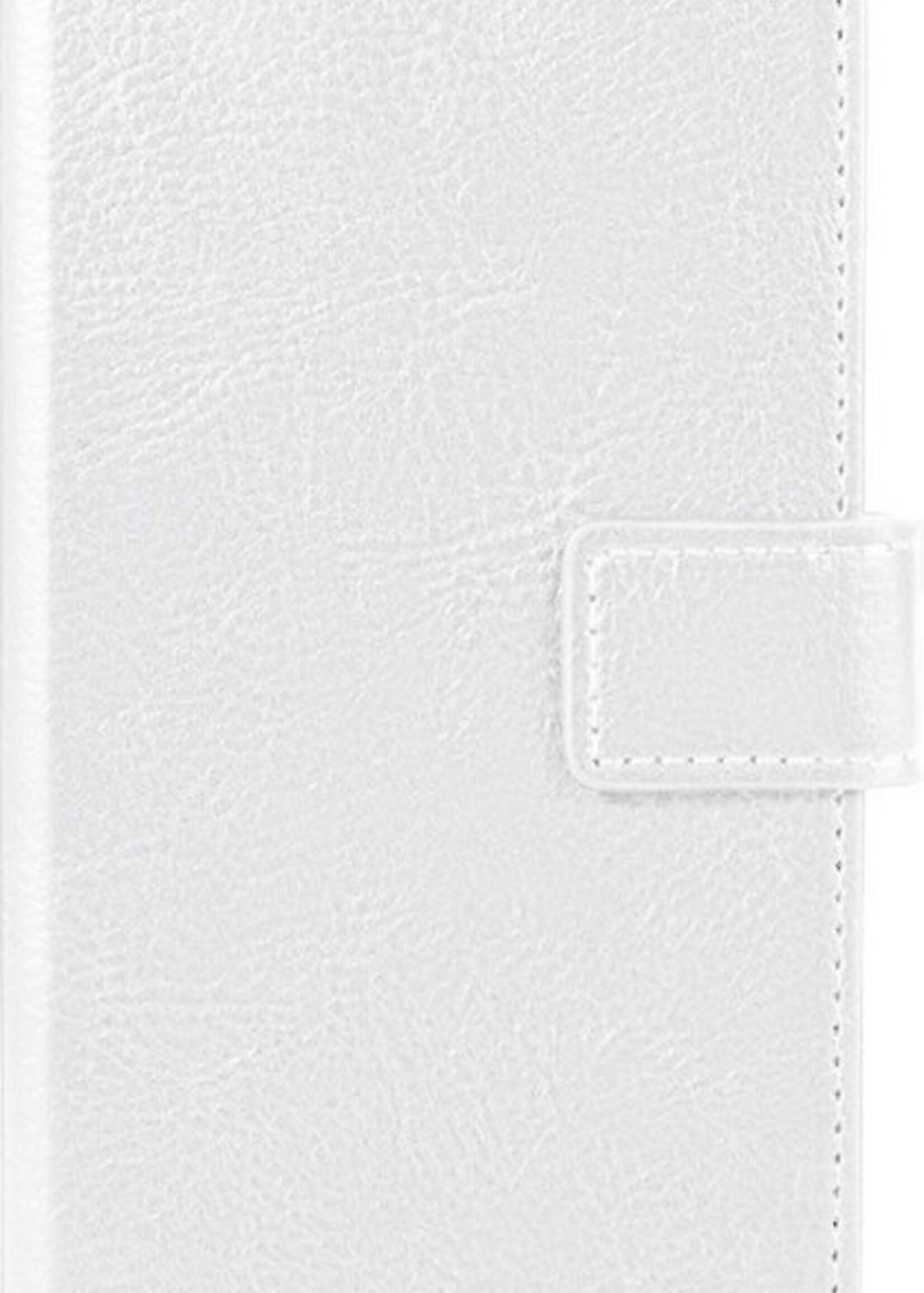BTH Hoesje Geschikt voor Samsung A22 5G Hoesje Book Case Hoes Portemonnee Cover Walletcase Met 2x Screenprotector - Hoes Geschikt voor Samsung Galaxy A22 5G Hoes Bookcase Hoesje - Wit