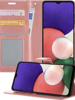 BTH BTH Samsung Galaxy A22 5G Hoesje Bookcase - Rose Goud